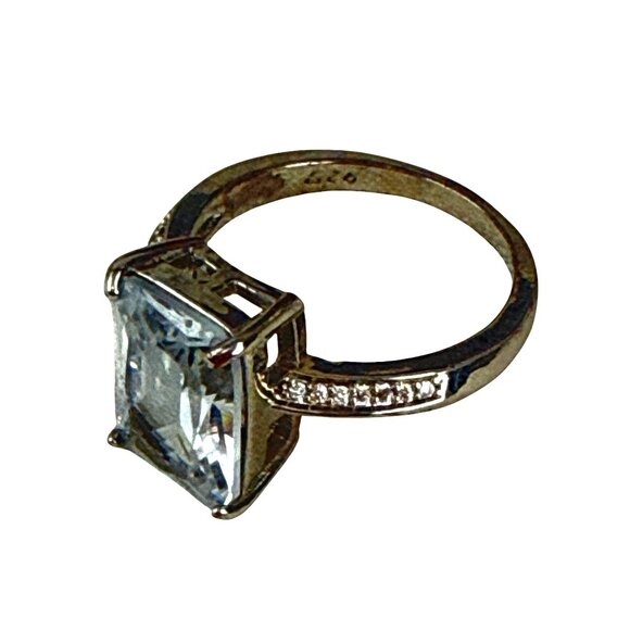 Sterling Silver 925 CZ Engagement Ring Style Size 10 Princess Cut Solitaire Spar - Picture 6 of 7